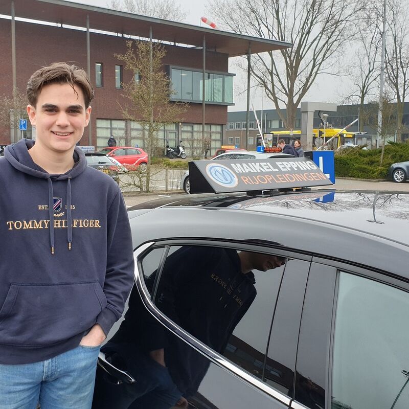 1e examen dit jaar, Samuele geslaagd!